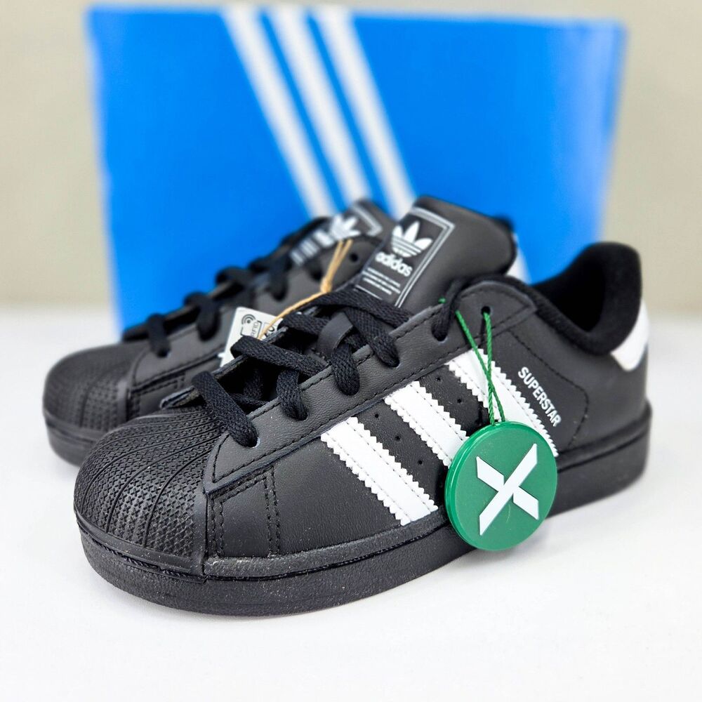 adidas Superstar II Kids 12K Black White JH9981 Brand New in Box - Picture 1 of 11